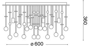 Ideal Lux-LED Kristalna stropna svetilka MOONLIGHT 12xG9/3W/230V pr.60 cm krom
