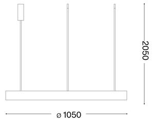 Ideal Lux - LED Lestenec na vrvici GEMINI LED/82W/230V pr. 105 cm zlata