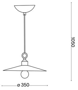 Ideal Lux - Lestenec na vrvici CANTINA 1xE27/42W/230V pr. 35 cm baker