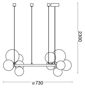 Ideal Lux - LED Lestenec na vrvici PERLAGE 11xG9/3W/230V zlata