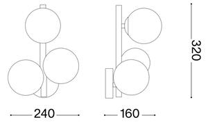 Ideal Lux - LED Stenska svetilka PERLAGE 3xG9/3W/230V črna