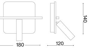 Ideal Lux - LED Stenski reflektor PIANO LED/11,5W/230V USB črna