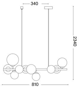 Ideal Lux - LED Lestenec na vrvici PERLAGE 10xG9/3W/230V črna