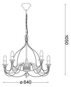 Ideal Lux - Lestenec na verigi CORTE 5xE14/40W/230V