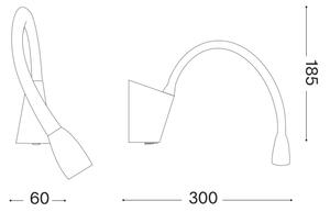 Ideal Lux - LED Fleksibilna mala svetilka GOOSE LED/3W/230V črna