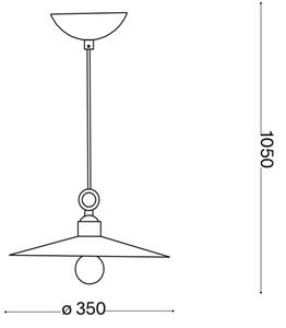 Ideal Lux - Lestenec na vrvici CANTINA 1xE27/42W/230V pr. 35 cm medenina