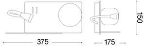 Ideal Lux - LED Stenska svetilka z malo svetilko BOOK 1xG9/28W + LED/3W/230V črna