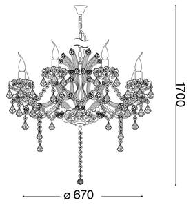 Ideal Lux - Kristalni lestenec na vrvici NAPOLEON 8xE14/40W/230V