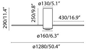 FARO 32043WP-10 - LED Stropni ventilator MINI TUBE FAN LED/16W/230V pr. 128 cm + Daljinski upravljalnik