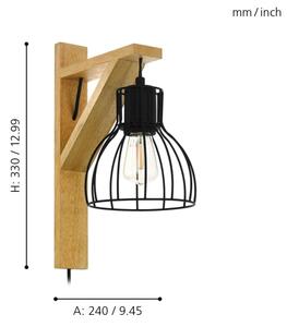 Eglo 43351 - Stenska svetilka RAMPSIDE 1xE27/40W/230V