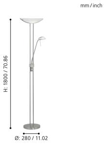 EGLO 85971 - Zatemnitvena talna svetilka BAYA 1xR7s/230W+1xG9/33W mat krom