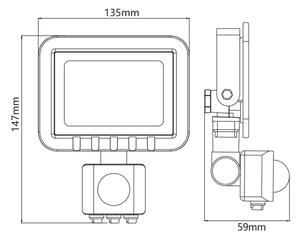 LED Reflektor s senzorjem LED/20W/230V IP65