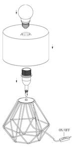 Eglo 95787- Namizna svetilka CARLTON 2 1xE14/60W/230V