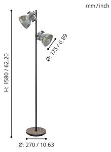 Eglo 49722 - Stoječa svetilka BARNSTAPLE 2xE27/40W/230V