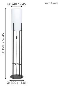 Eglo 43141 - Stoječa svetilka GLASTONBURY 1xE27/60W/230V