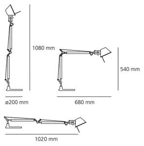 Artemide AR A005910+AR A008600 KOMPLET - Namizna svetilka TOLOMEO 1xE27/70W/230V