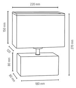 Spot-Light 7462174 - Namizna svetilka THEO 1xE27/25W/230V