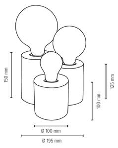 Spot-Light 2266374 - Namizna svetilka VINCENT 3xE27/15W/230V hrast