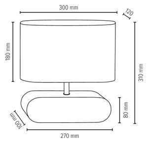 Spot-Light 7611074 - Namizna svetilka MARINNA 1xE27/25W/230V