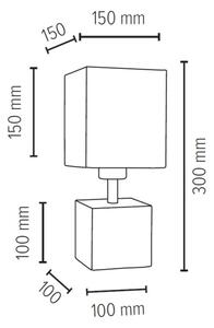 Spot-Light 6191937 - Namizna svetilka STRONG SQUARE 1xE27/25W/230V