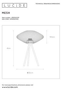 Lucide 21523/01/30 - Namizna svetika MESH 1xE27/40W/230V črna