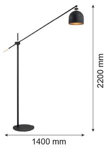 Argon 4735 - Stoječa svetilka DETROIT 1xE27/15W/230V črna