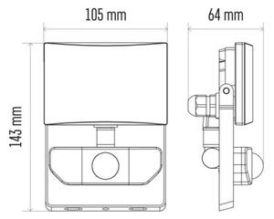 LED Reflektor s senzorjem LED/10,5W/230V IP54