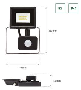 LED zunanji reflektor s senzorjem NOCTIS LUX 3 LED/10W/230V 4000K IP44 črna