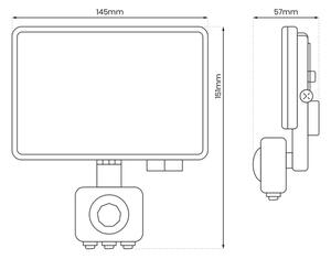 LED Zunanja relektor s senzorjem LED/30W/230V 5000K IP44