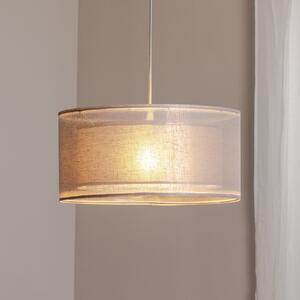 Maco Design Obesek Duo Den Light, srebrno-siva, Ø 50 cm, platno, PVC, zatemnjen, Siva, Dnevna soba / jedilnica, Tkanine / tekstil