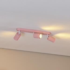 TK Lighting Stropna svetilka Livia, roza, 52 cm, 3-krilna, kovina, GU10, zatemnjen, Roza / rosé, Otroška soba, Kovina