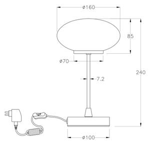 Fabas Luce 3339-30-178 - LED Zatemnitvena namizna svetilka JAP LED/5W/230V krom