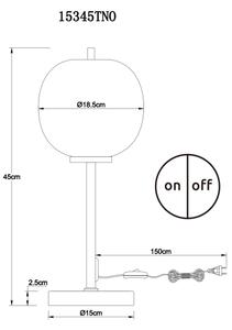 Globo 15345TNO - Namizna svetilka BLACKY 1xE14/40W/230V krom