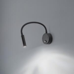 TK Lighting Stenna svetilka Lagos, 45 cm, črna, za branje, nastavljiva, G9, Črna, spalnica, Kovina, Sodobni, Stenska vtičnica spodaj