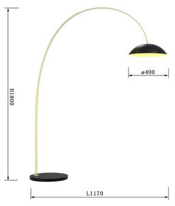 Wofi 3001-104 - LED Zatemnitvena stoječa svetilka ROSCOFF LED/21W/230V črna/zlata