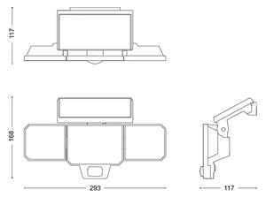 Philips - LED Solarni stenski reflektor s senzorjem NYSIL 3xLED/8,7W/3,7V IP65