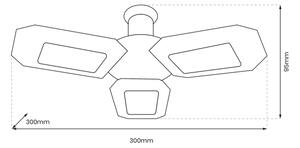 LED Stropni reflektor 3xE27/16,7W/230V 4000K