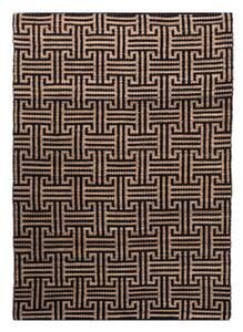 Ročno tkana preproga iz mešanice jute v črni in naravni barvi 160x230 cm Meander Jute – Flair Rugs