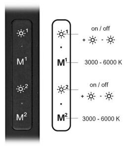 Ecolite LU19WT-CR-LED Zatemnitvena namizna svetilka SPACE LED/8W + LED/11W/230V črna