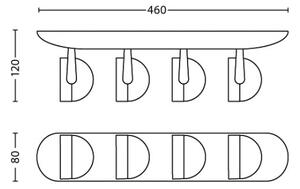 Philips 53234/31/16 - LED Reflektor MYLIVING DYNA 4xLED/3W/230V