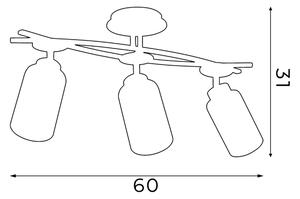 Stropna svetilka TOKIO 3xE27/60W/230V