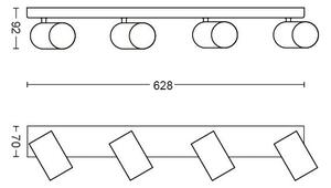 Philips 50594/30/PN - Reflektor MYLIVING KOSIPO 4xGU10/5,5W/230V