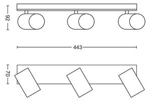 Philips 50593/30/PN - Reflektor MYLIVING KOSIPO 3xGU10/5,5W/230V