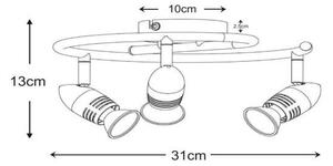 Lucide 13955/14/12 - LED reflektor CARO-LED 3xGU10/5W/230V krom