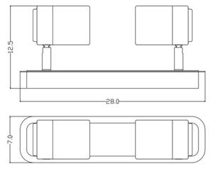 Lucide 26957/10/12 - LED Reflektor LENNERT 2xGU10/5W/230V mat krom