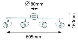 Rabalux 5567 - LED Reflektor KAREN 4xLED/4W/230V