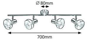 Rabalux 5550 - Reflektor HOLLY 4xE14/40W/230V zlat