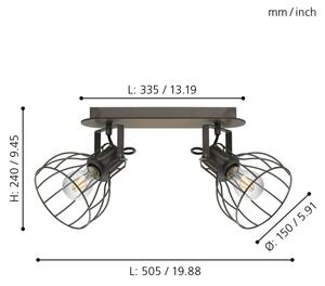 Eglo 98135 - Reflektor SAMBATELLO 2xE27/40W/230V