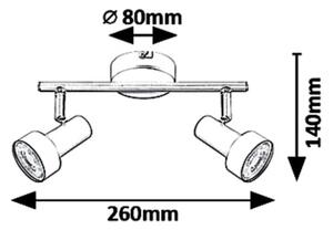 Rabalux 5323 - Reflektor KONRAD 2xGU10/50W/230V