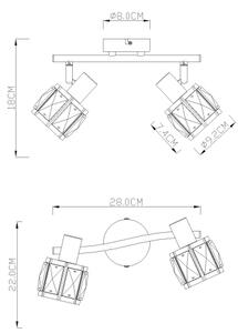 Globo 54356-2 - Reflektor KRIS 2xE14/40W/230V